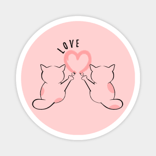 Valentines day cute couples funny cats Magnet